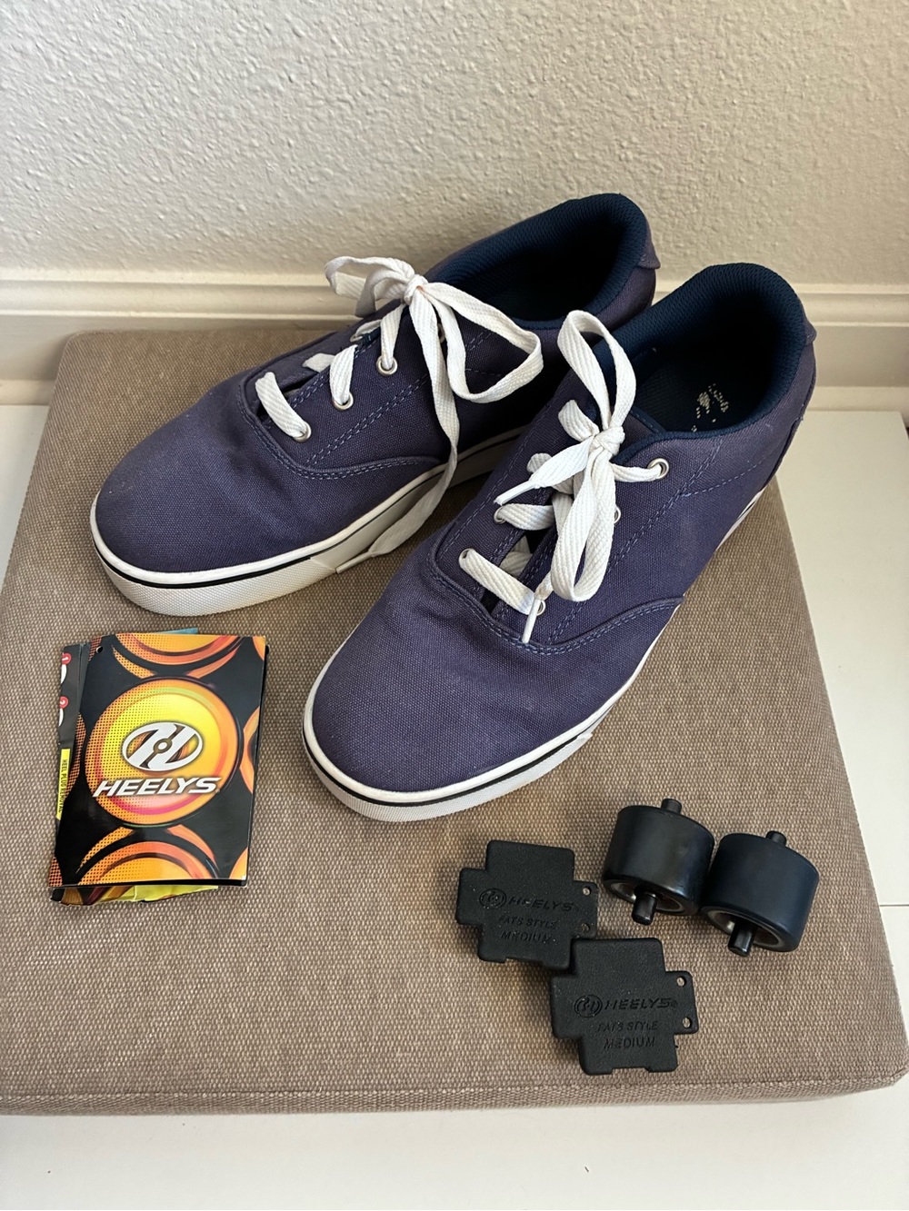 Heelys Men's Blue Canvas Skate Sneakers with White Laces